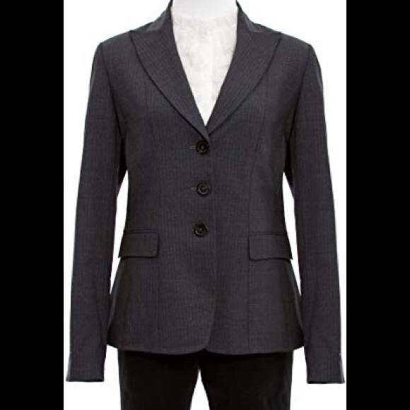 Elie Tahari Pinstripe Wool Montana Blazer Jacket Size 4 Vintage - Picture 1 of 8